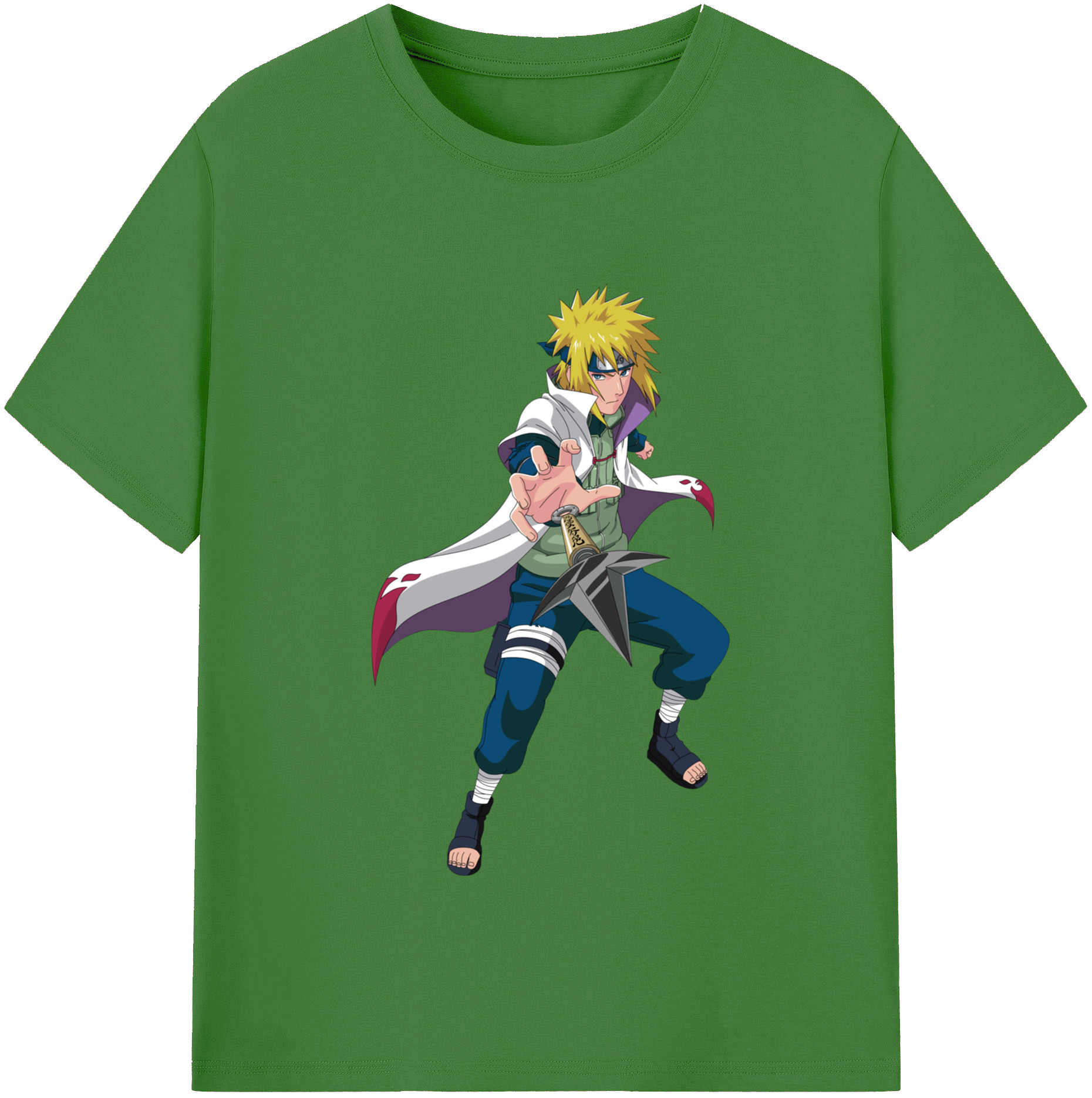 （画像用） NARUTO -ナルト- 波風 ミナト Namikaze Minato レディースカジュアルプリントTシャツ（綿100％）